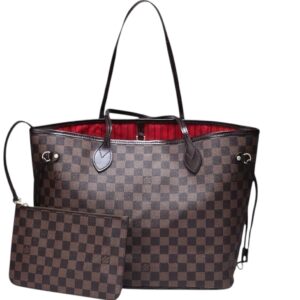 Neverfull MM cafe chocolate / interior rojo